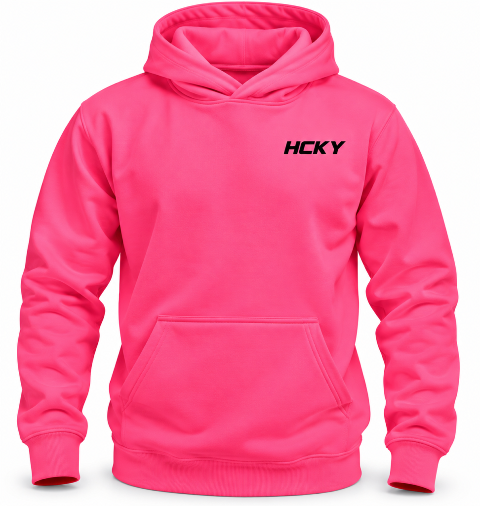 Neon HCKY Hoodie – Neon Pink