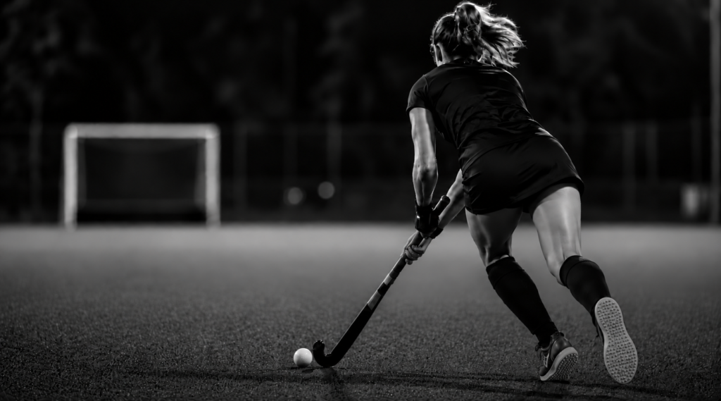 Field hockey player wearing HCKY