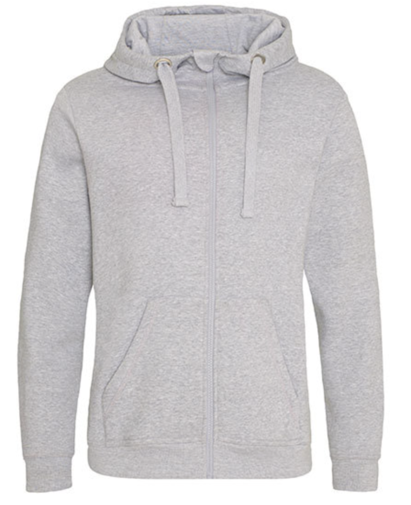 Classic Zip-Up Hoodie – Heather Grey