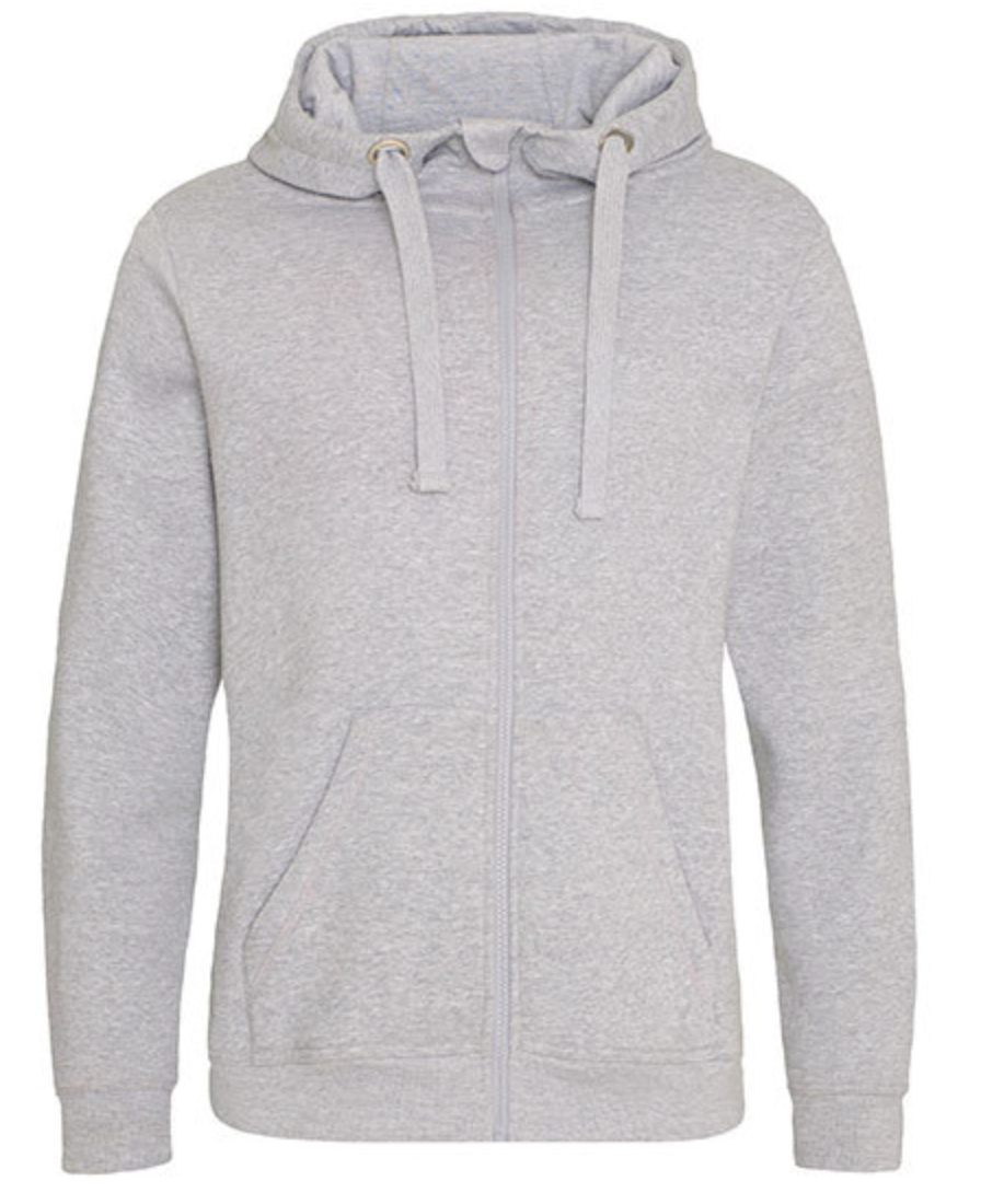 Classic Zip-Up Hoodie – Heather Grey