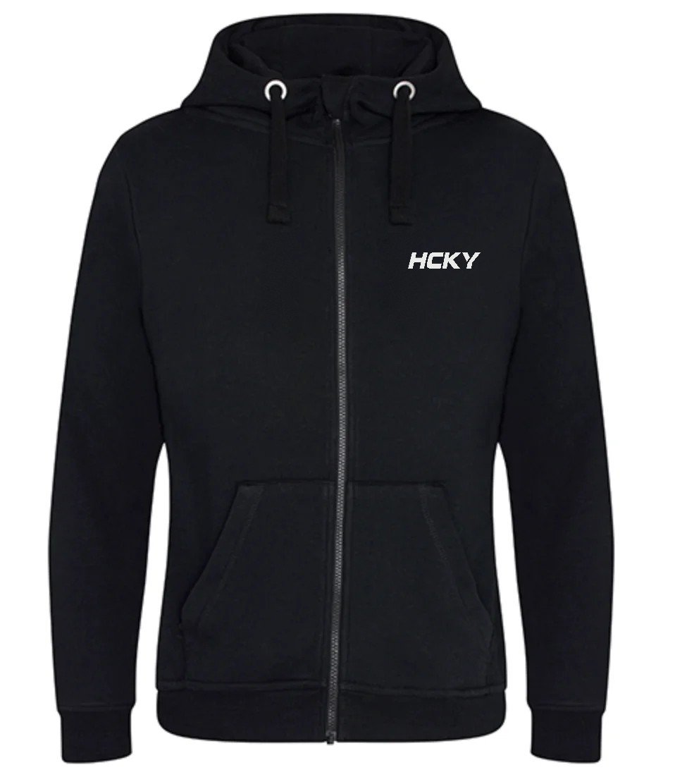 HCKY Zip-Up Hoodie – Jet Black